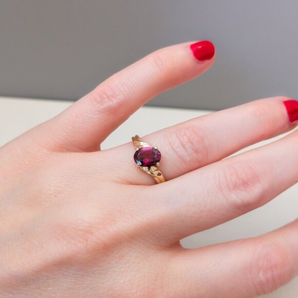 14k Gold Rhodolite Garnet Ring - Picture 13 of 15